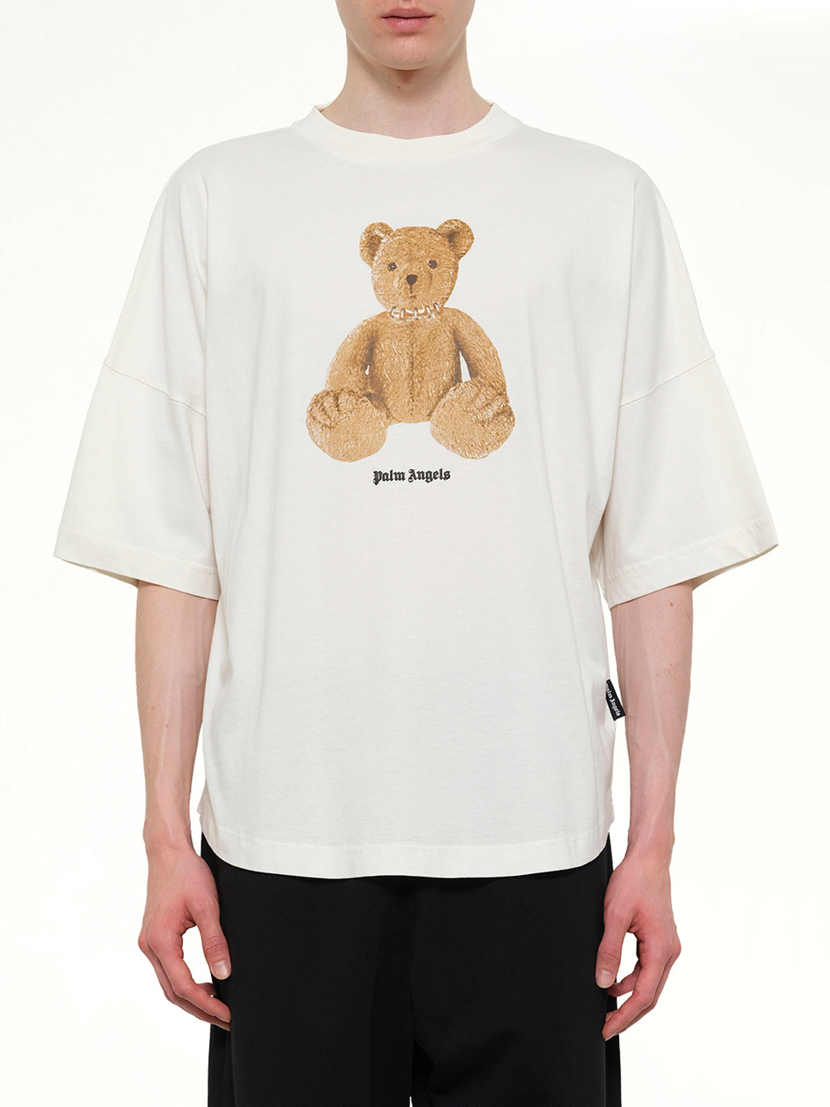Bear Over T-Shirt in Off White/Brown