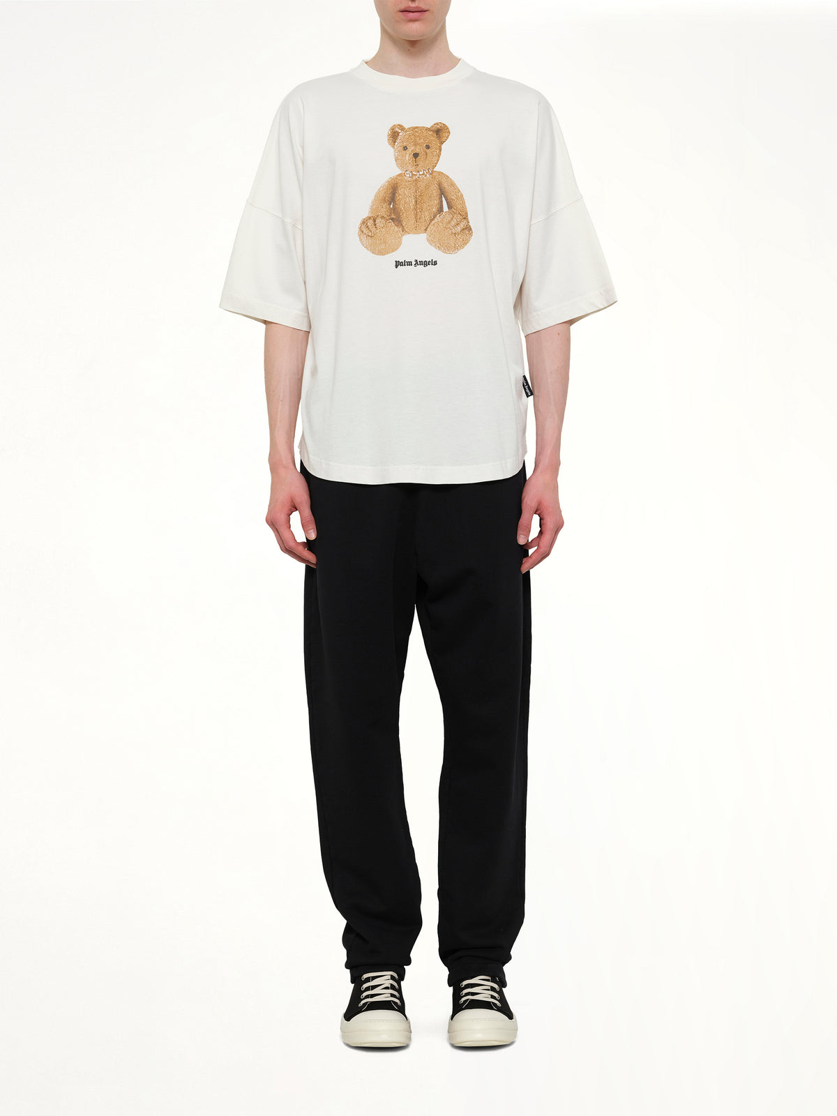 Bear Over T-Shirt in Off White/Brown