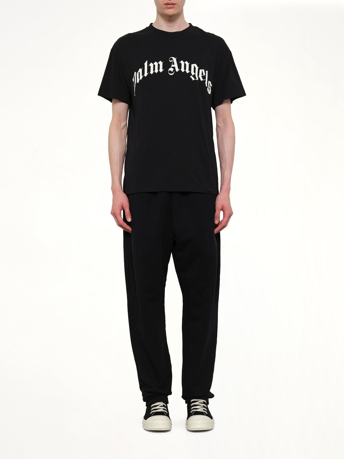 Curved Logo Regular T-Shirt in Black/Off White
