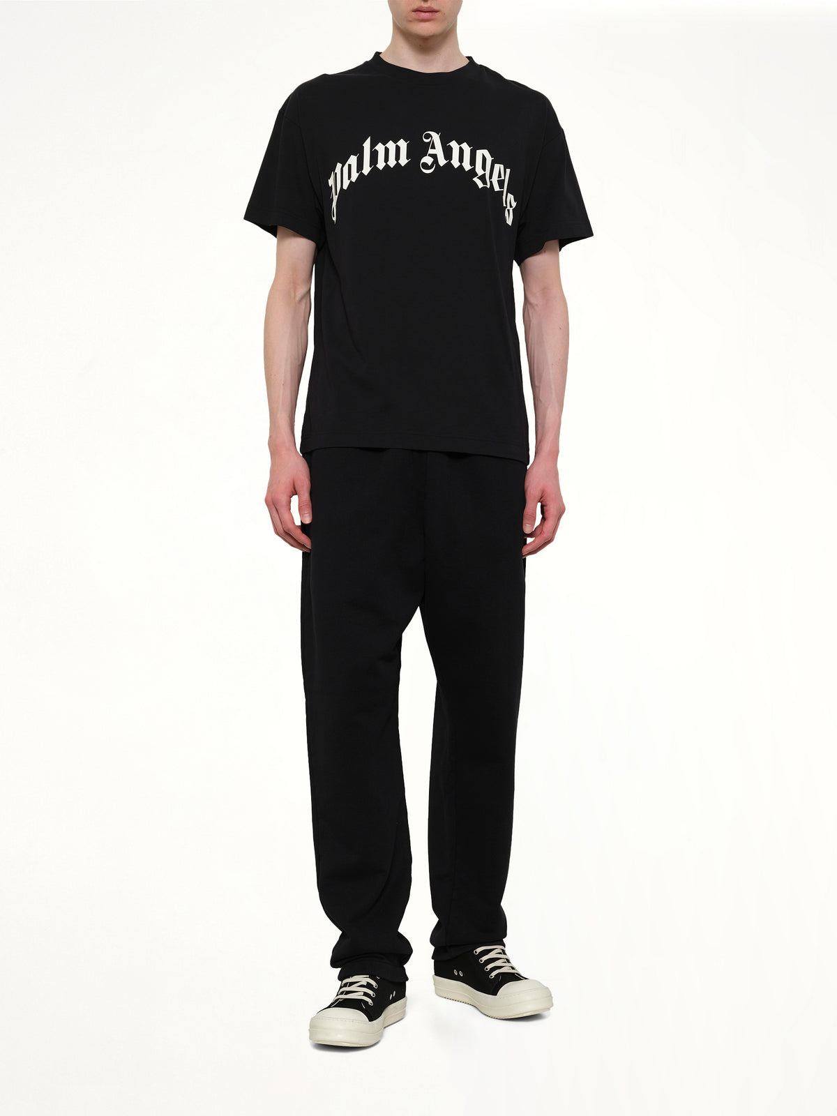 Curved Logo Regular T-Shirt in Black/Off White