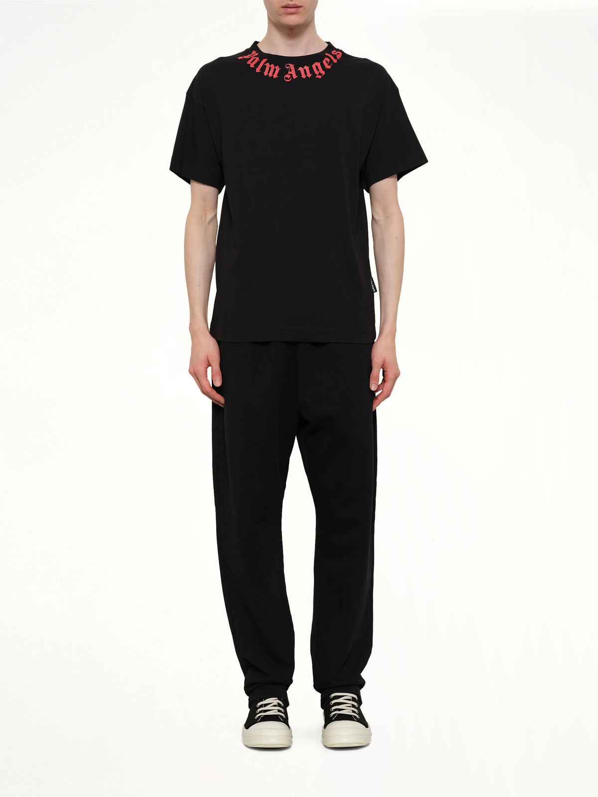 Neck Logo Regular T-Shirt in Black/Red