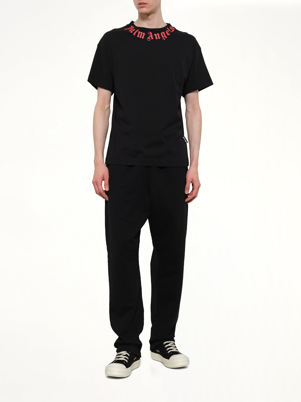 Neck Logo Regular T-Shirt in Black/Red