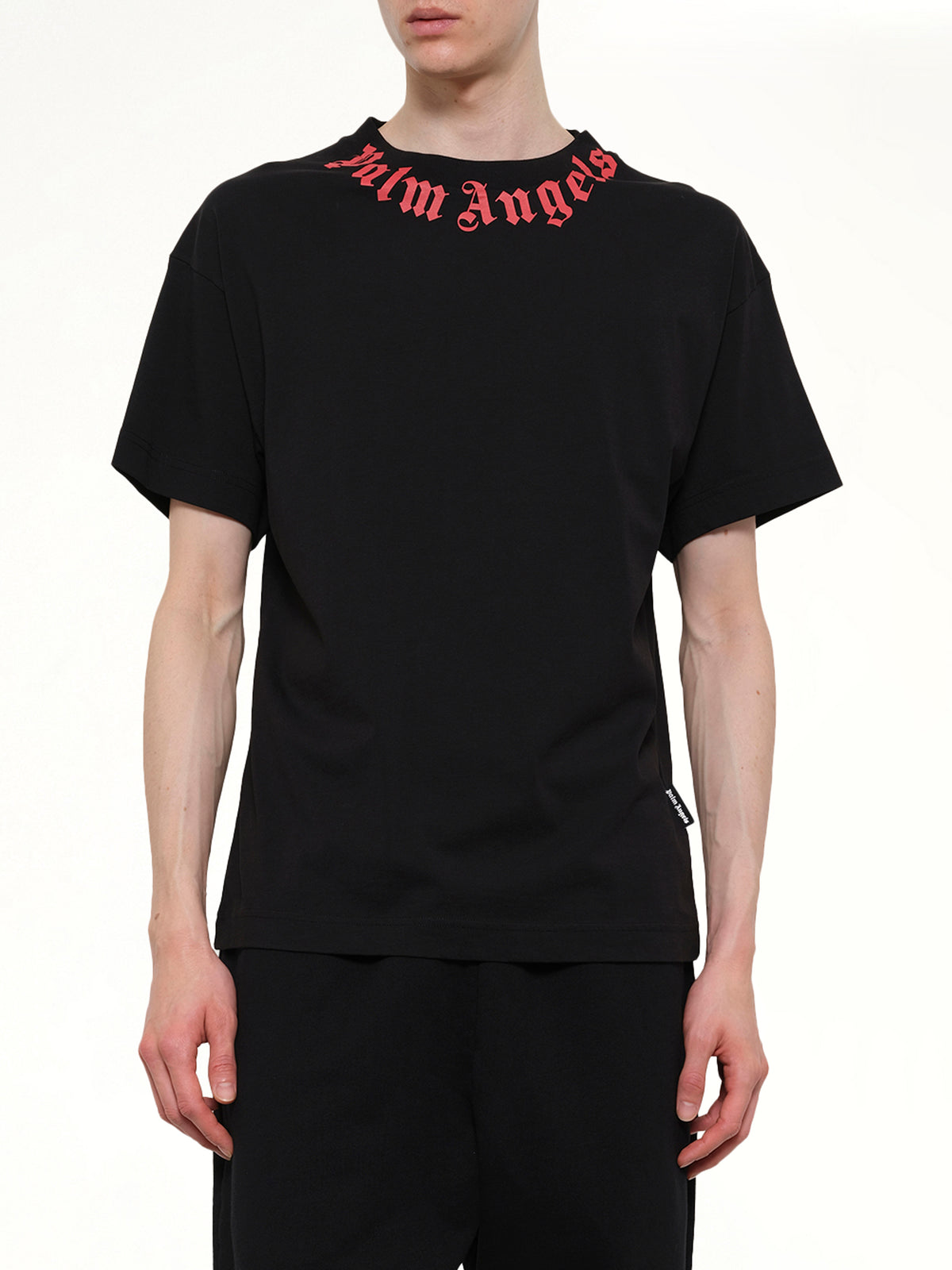 Neck Logo Regular T-Shirt in Black/Red