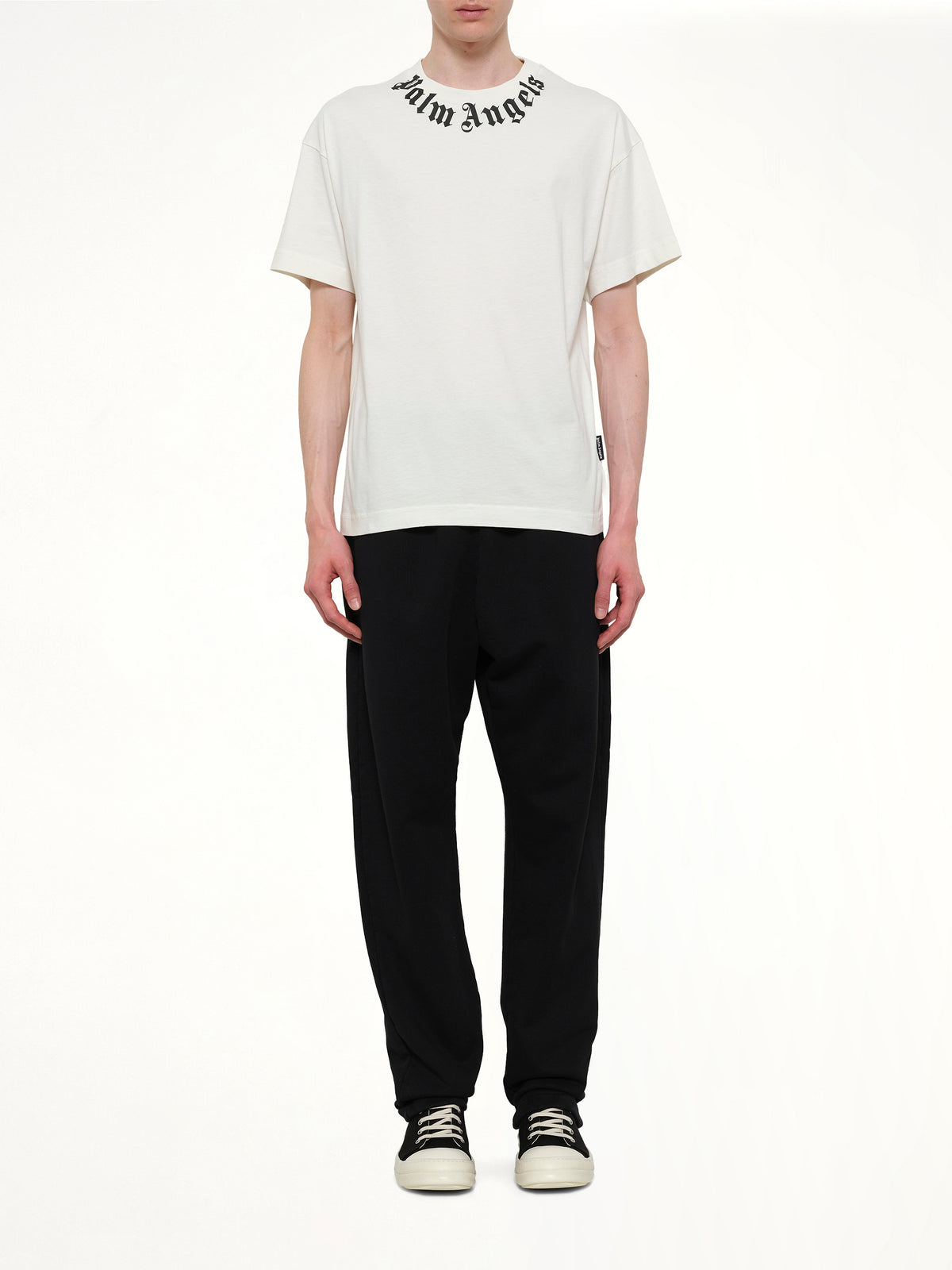 Neck Logo Regular T-Shirt in Off White/Black