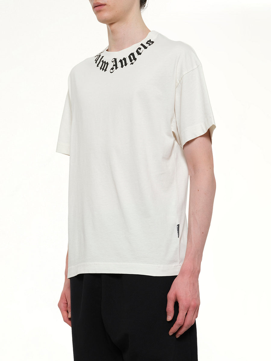 Neck Logo Regular T-Shirt in Off White/Black