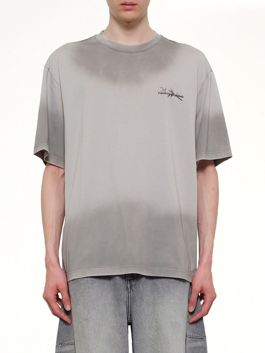 Spray Painted Logo T-Shirt in Grey