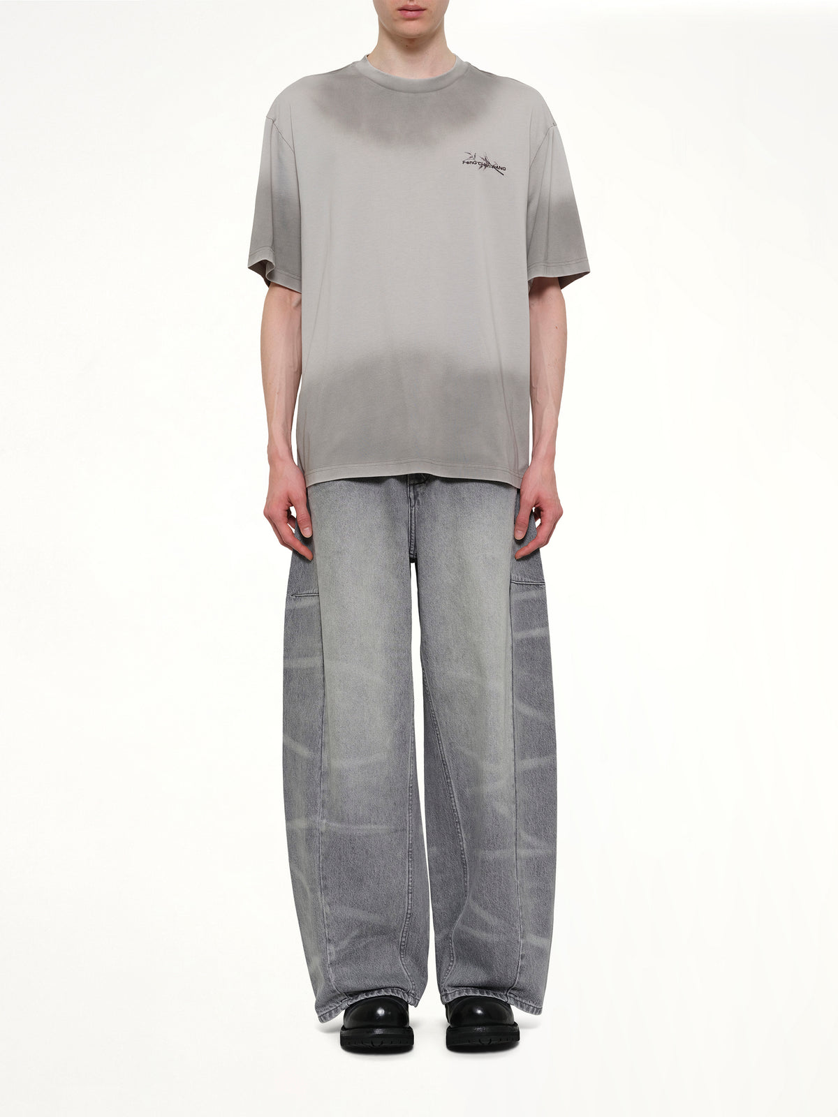 Spray Painted Logo T-Shirt in Grey