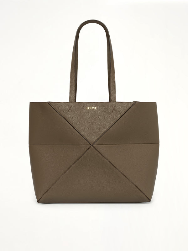 Puzzle Fold Tote Horizontal M in Taupe