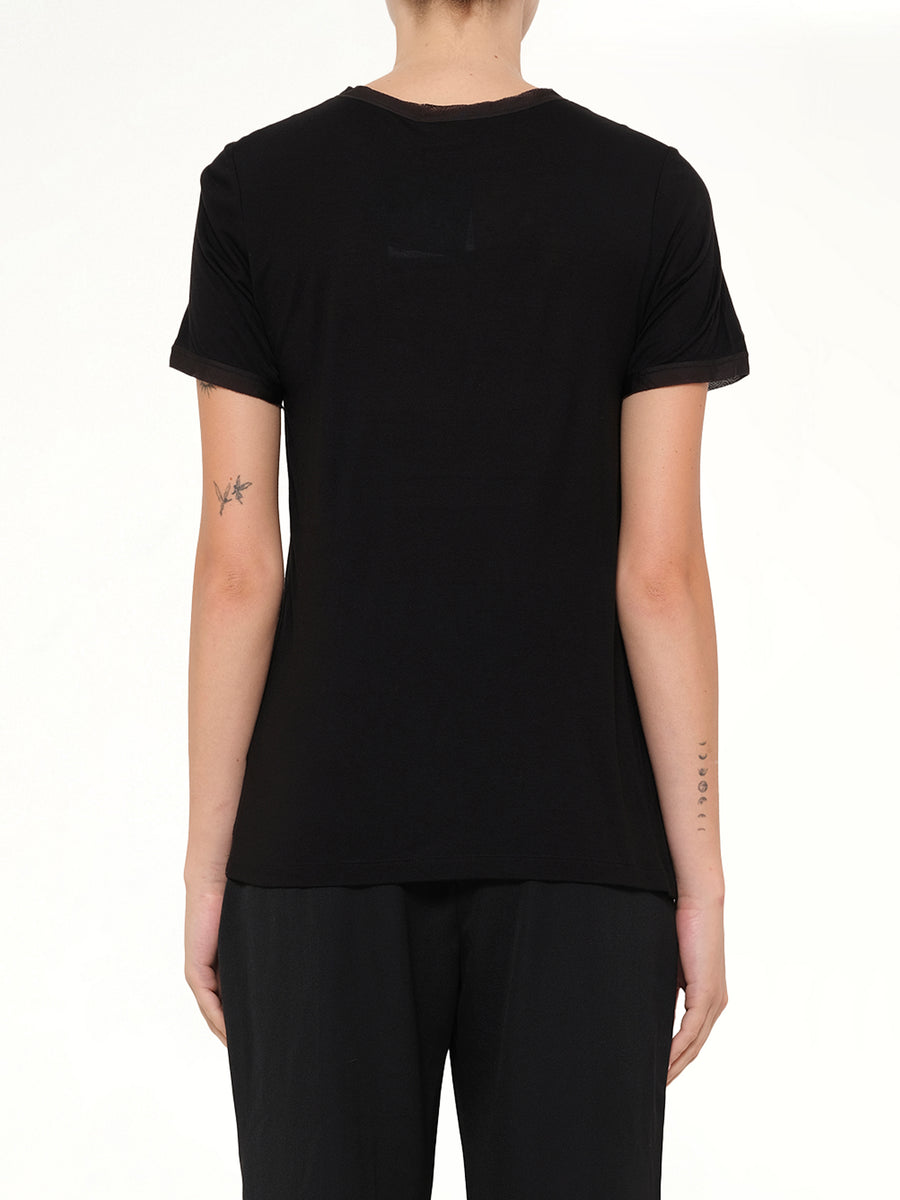 Lanvin Embroidered Jersey Top in Black