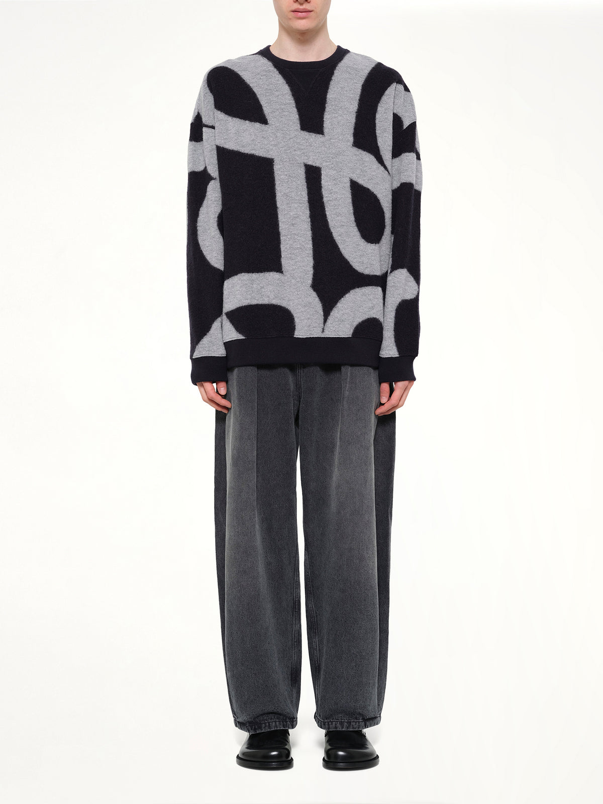 Anagram Sweater in Navy/Grey