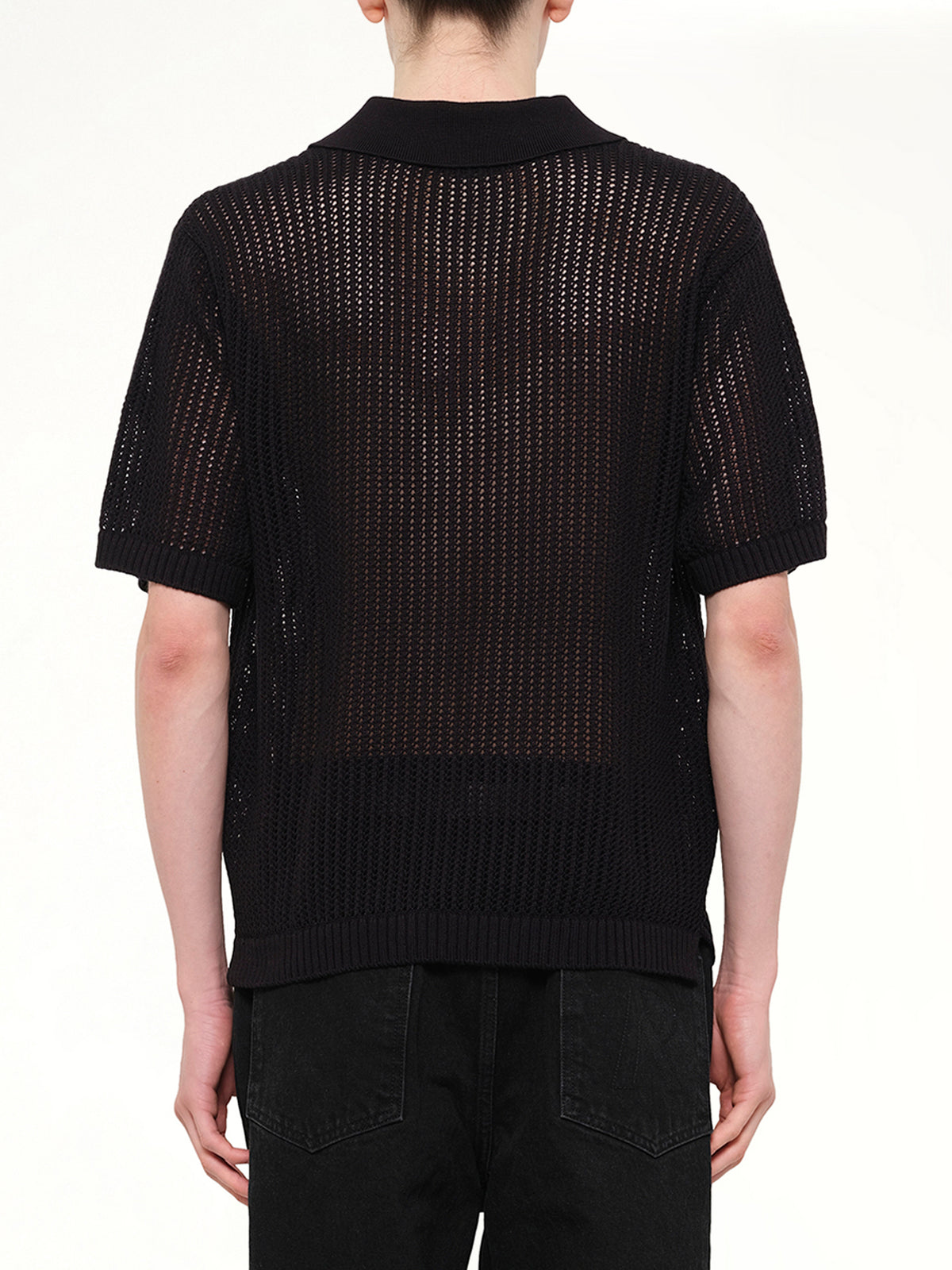 Beverly Knit Polo in Jet Black