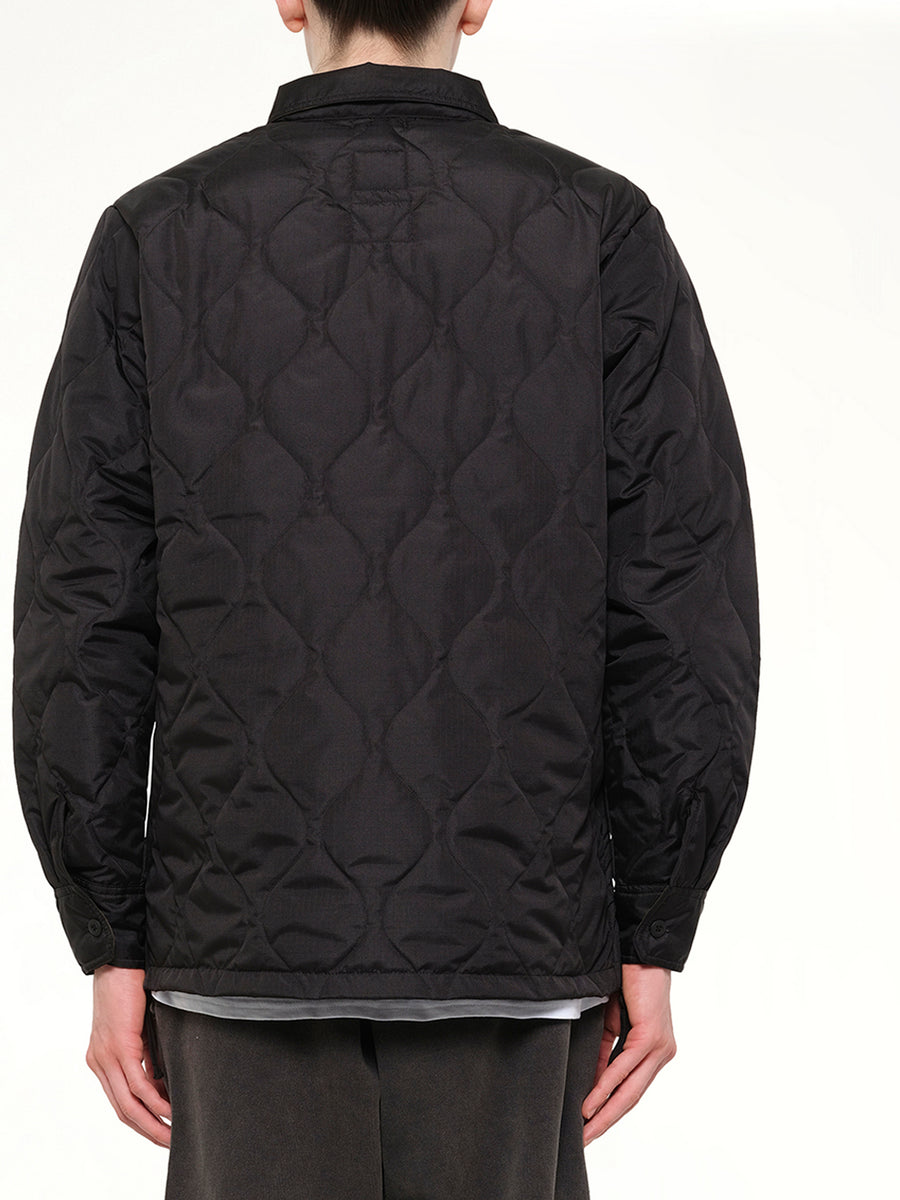 Military Down Shirt in Black