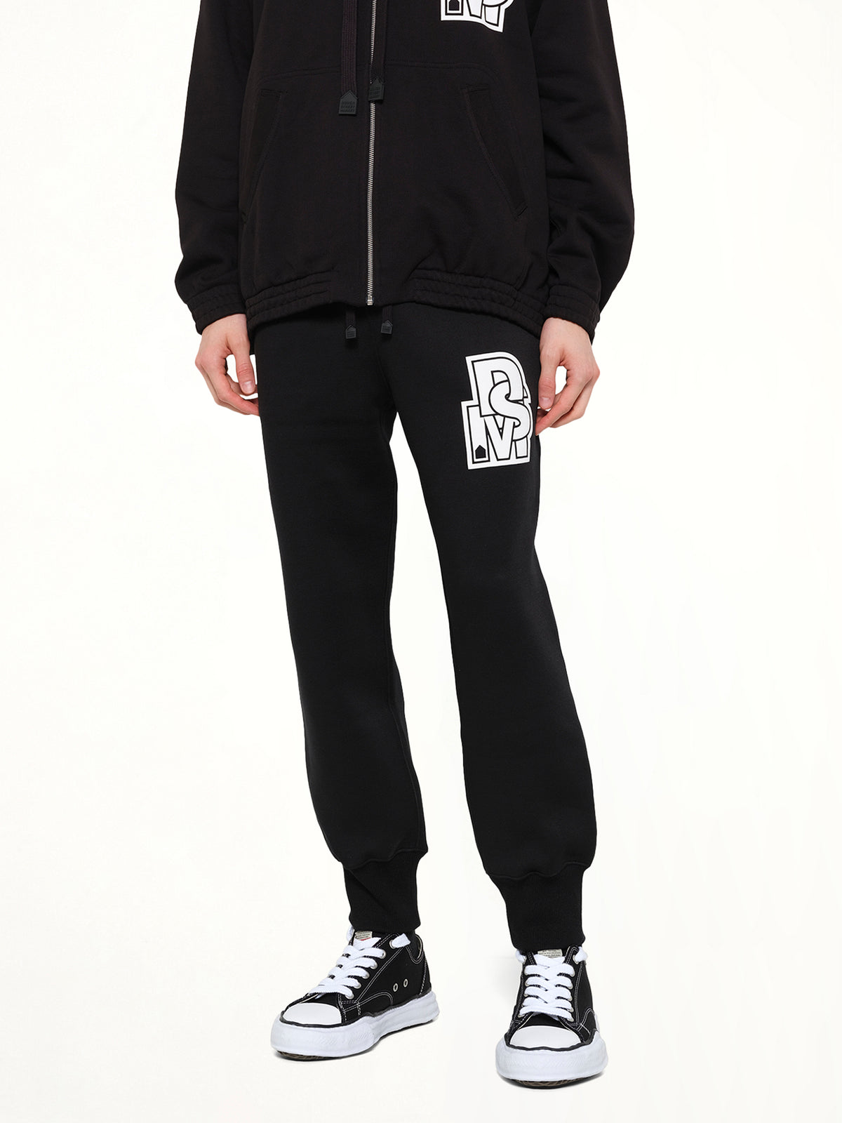 Double Knit Jogger Pants in Black