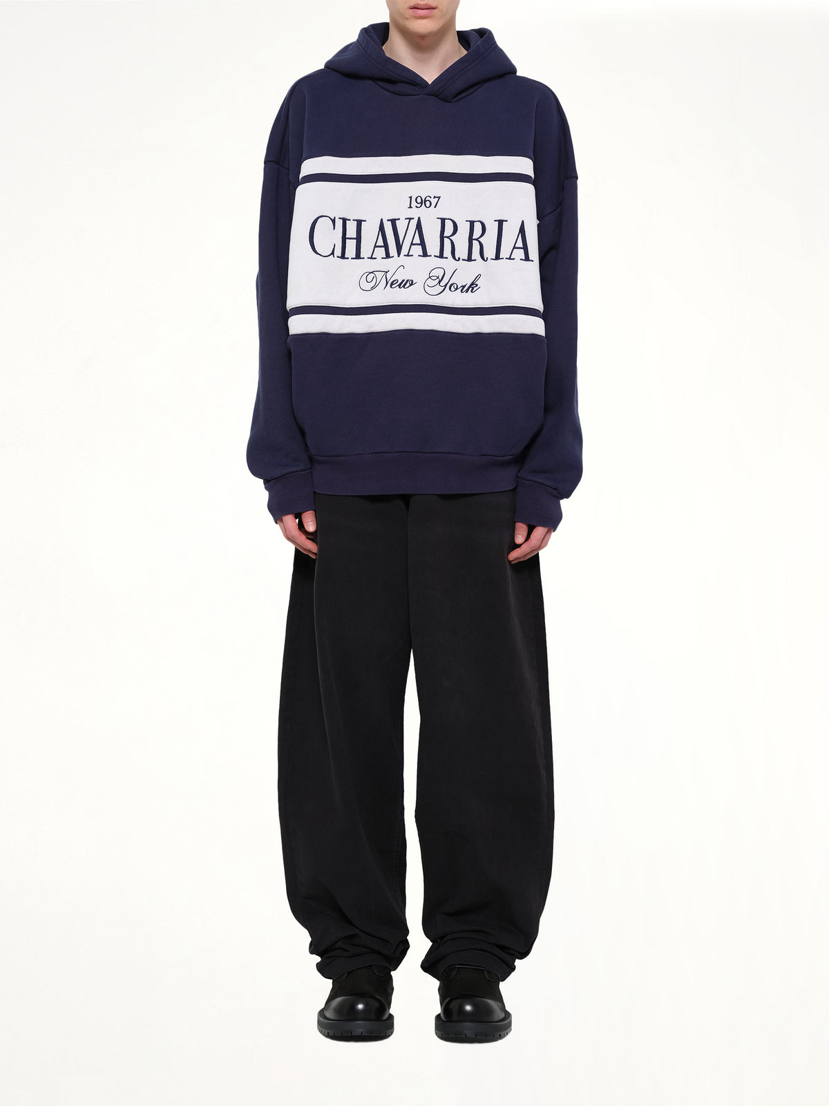 Chavarria Stripe Gilroy Hoodie in Peacoat