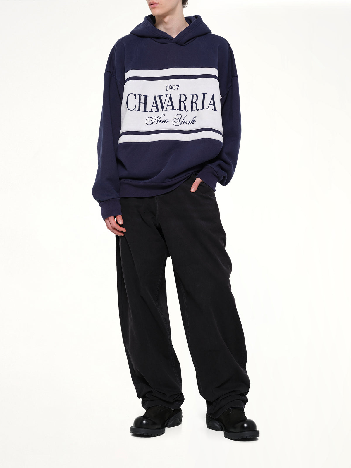 Chavarria Stripe Gilroy Hoodie in Peacoat
