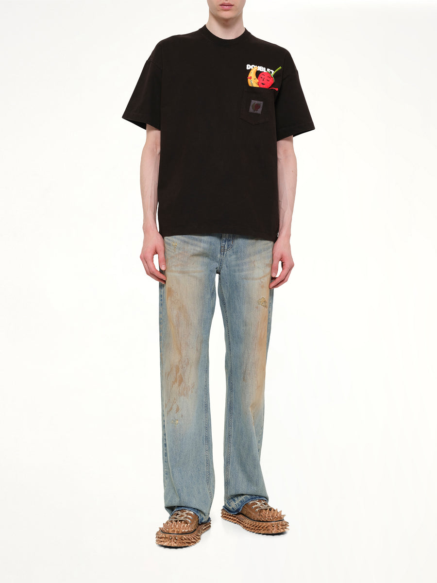 Mud-Dyed T-Shirt With SHFU in Mud