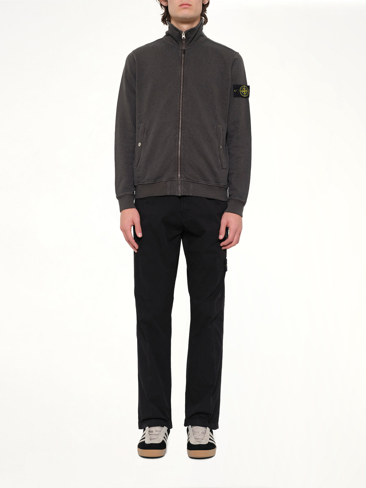 6100033 Zip Up Cardigan in Charcoal