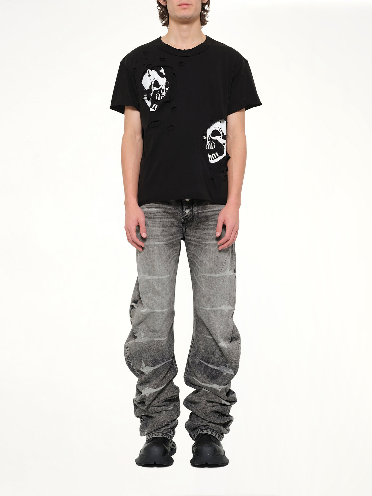 Dead Inside Double Layer T-Shirt in Black