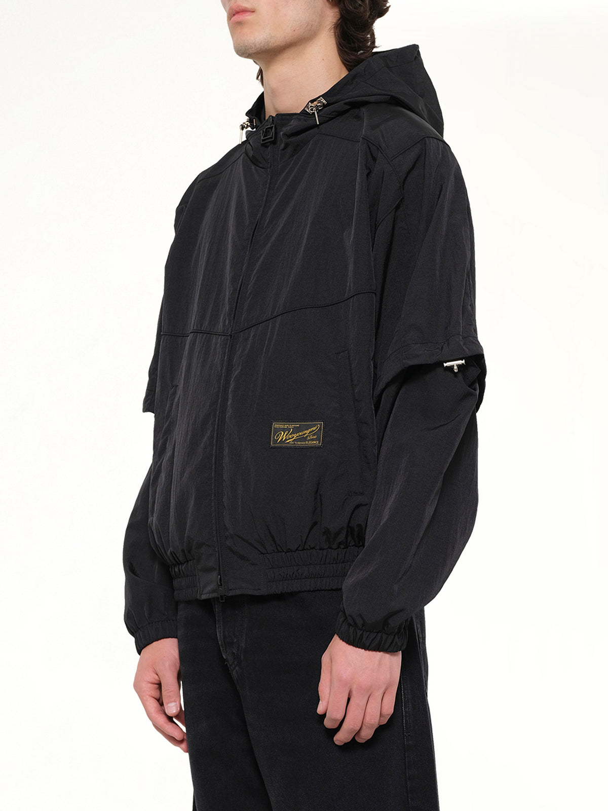 Detachable Sleeve Windbreaker in Black