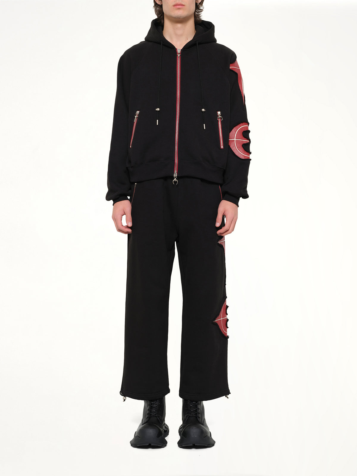 New Rock Zip-Up Hoodie in Black