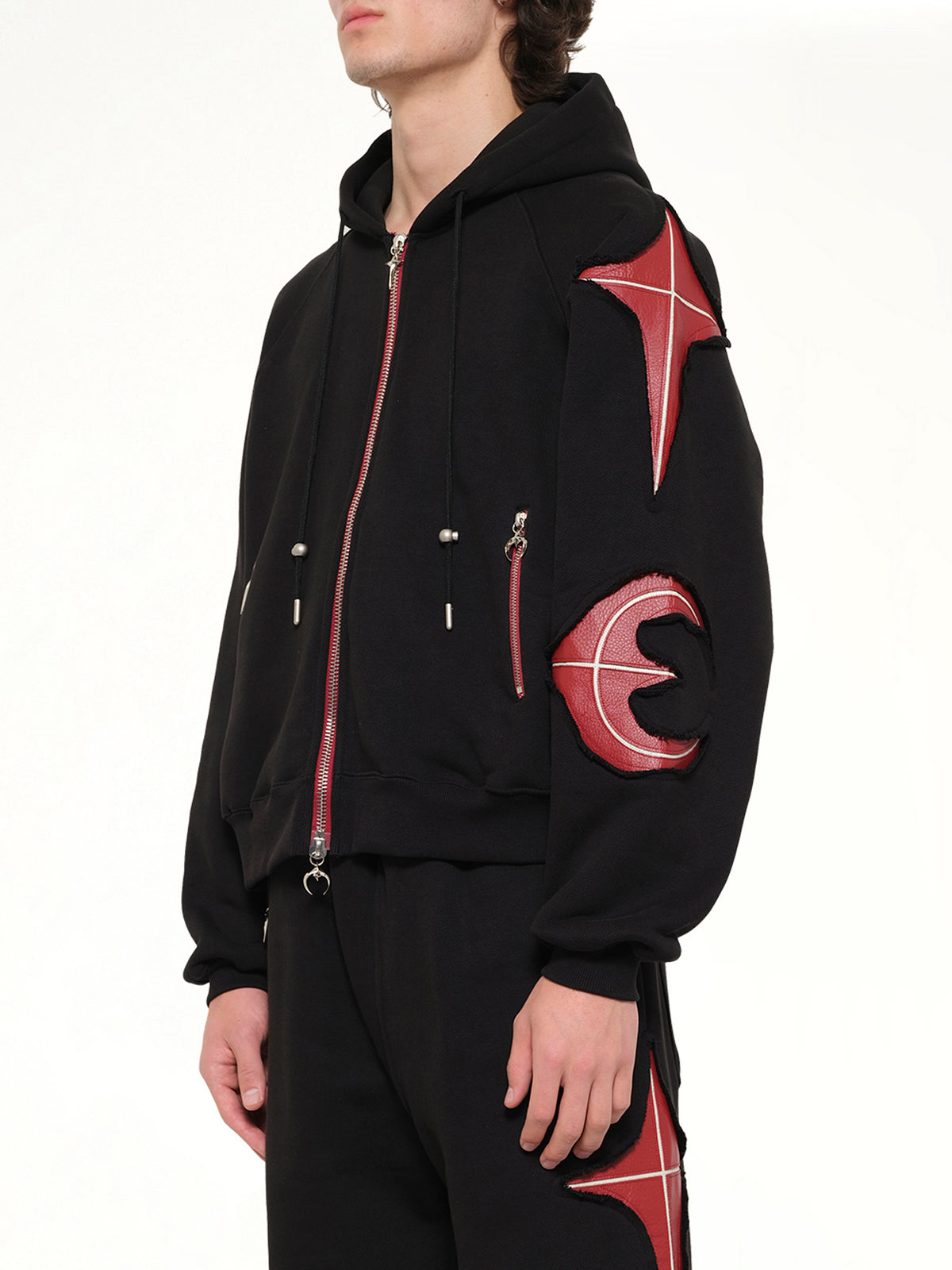 New Rock Zip-Up Hoodie in Black