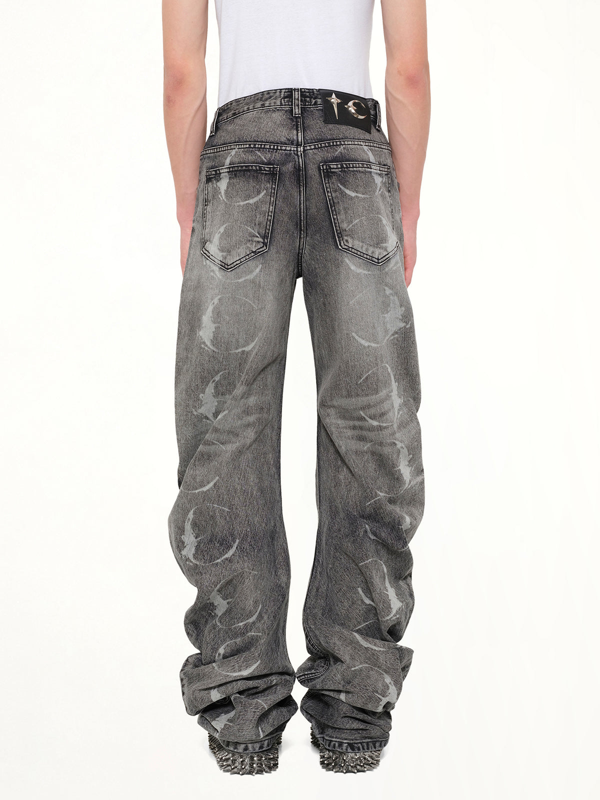 TC Laser Washed Parkour Denim Pants in Black