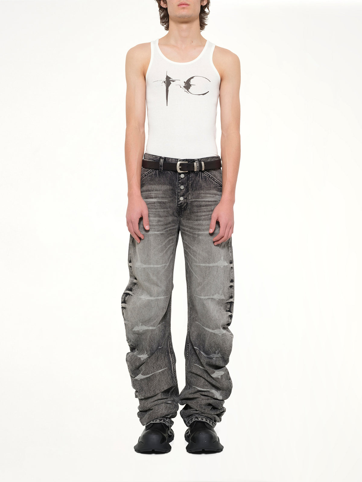 TC Not Easy Tank Top in White