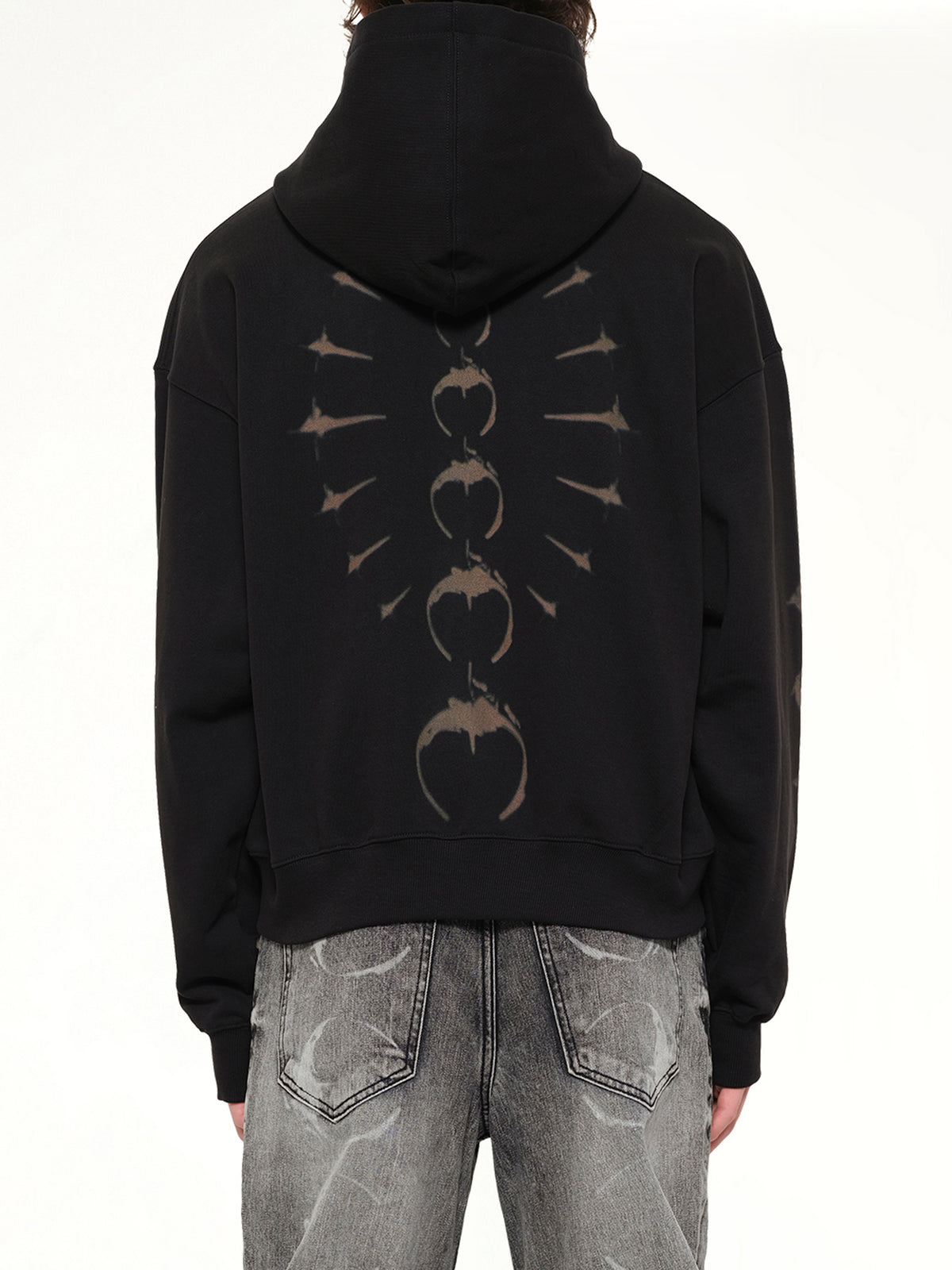TC Ribcage Zip-Up Hoodie in Black