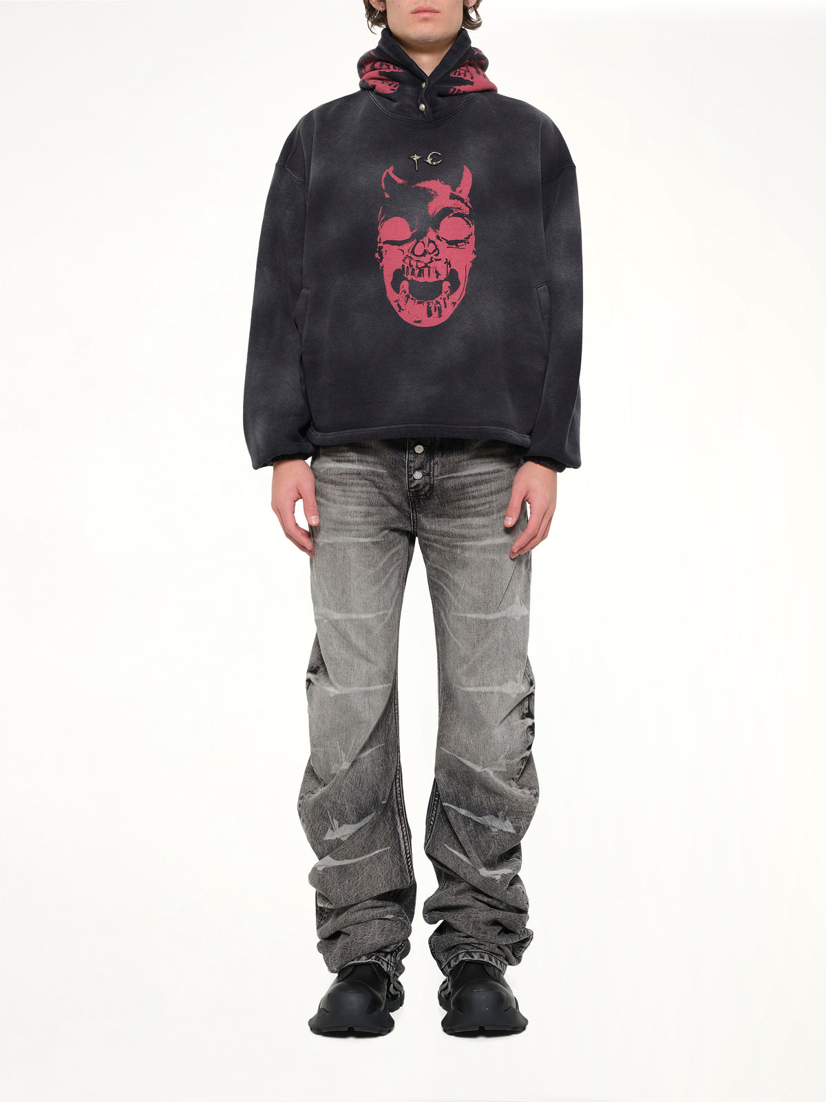 TC Riding Skull Hoodie in Black