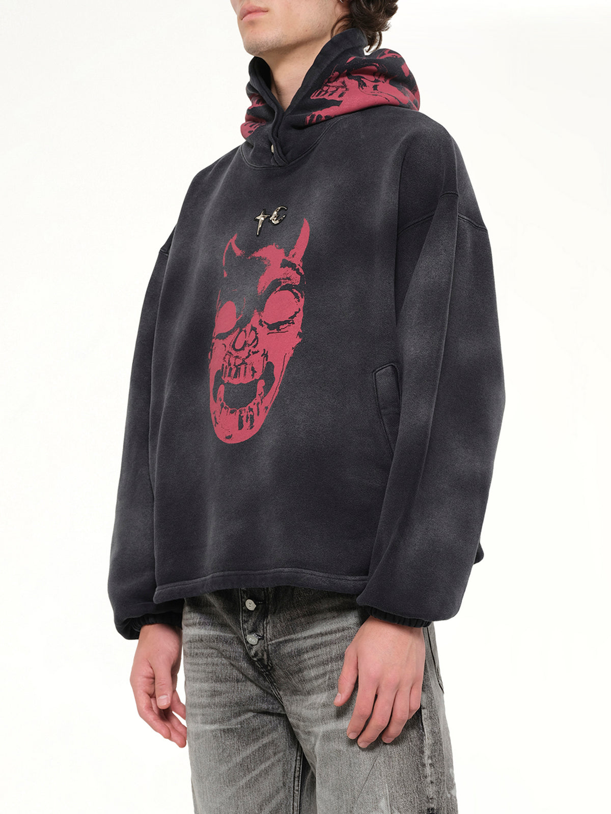 TC Riding Skull Hoodie in Black