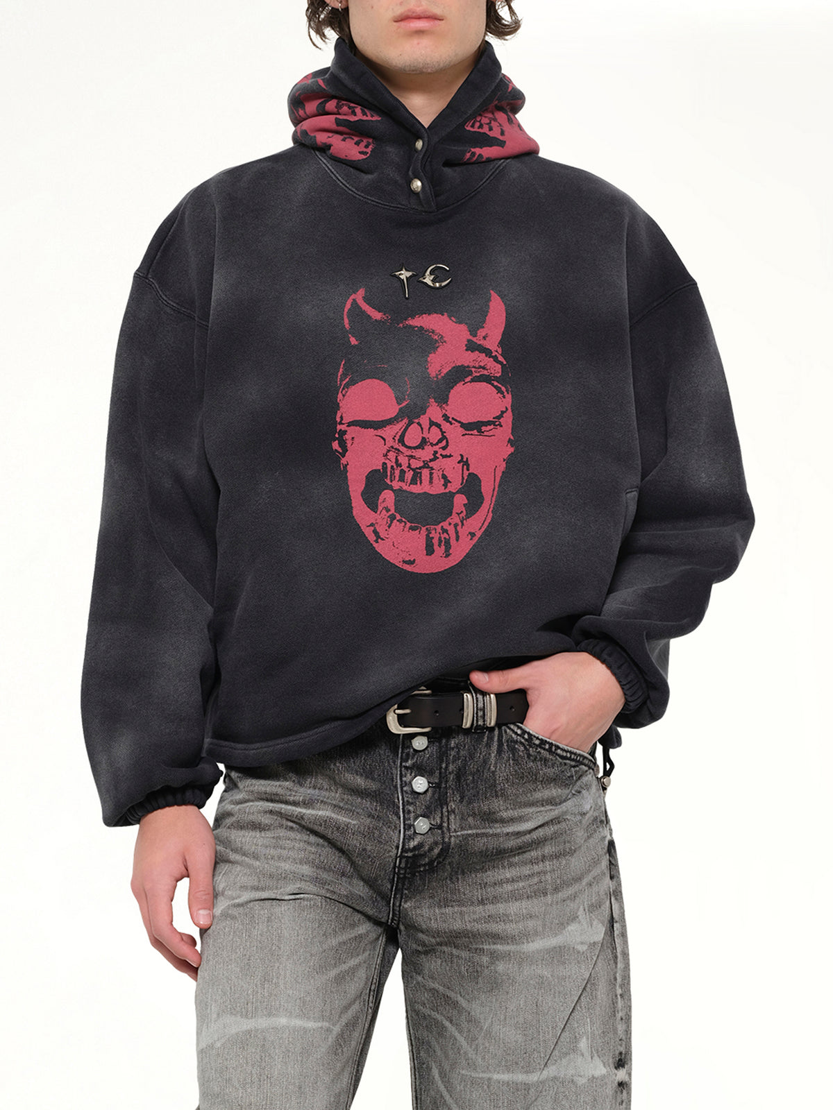 TC Riding Skull Hoodie in Black