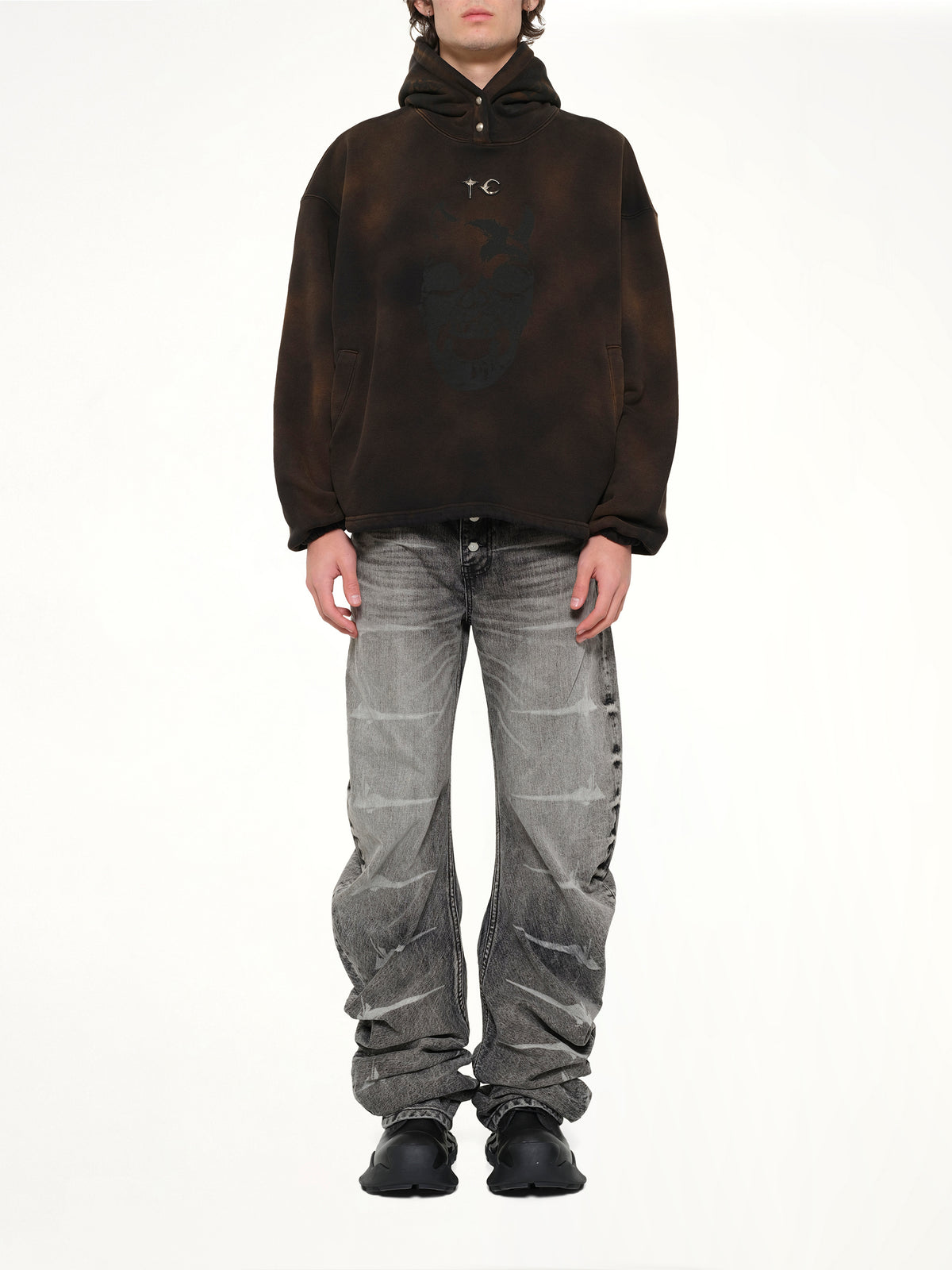 TC Riding Skull Hoodie in Brown