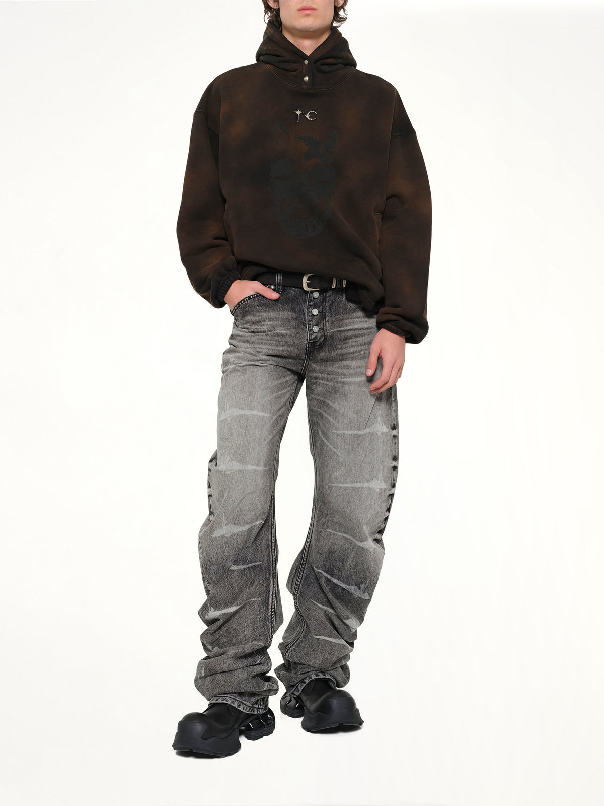 TC Riding Skull Hoodie in Brown