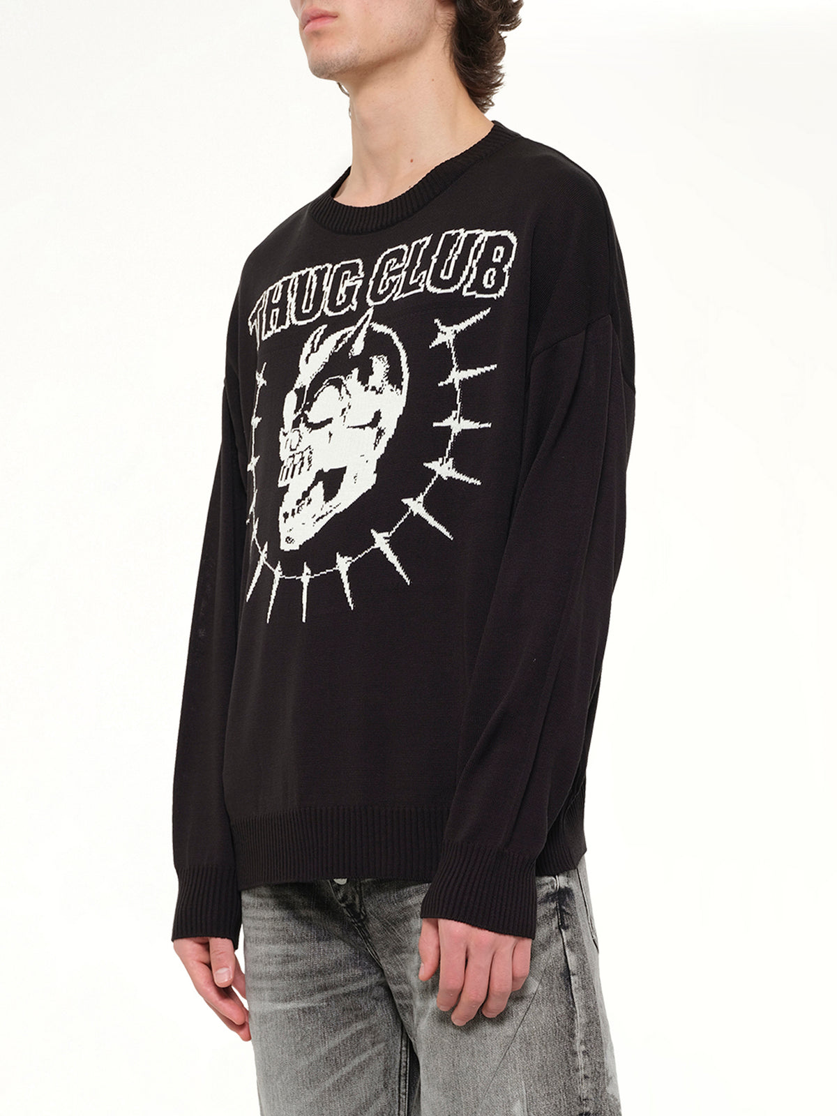 TC Riding Skull Knit Sweater in Black