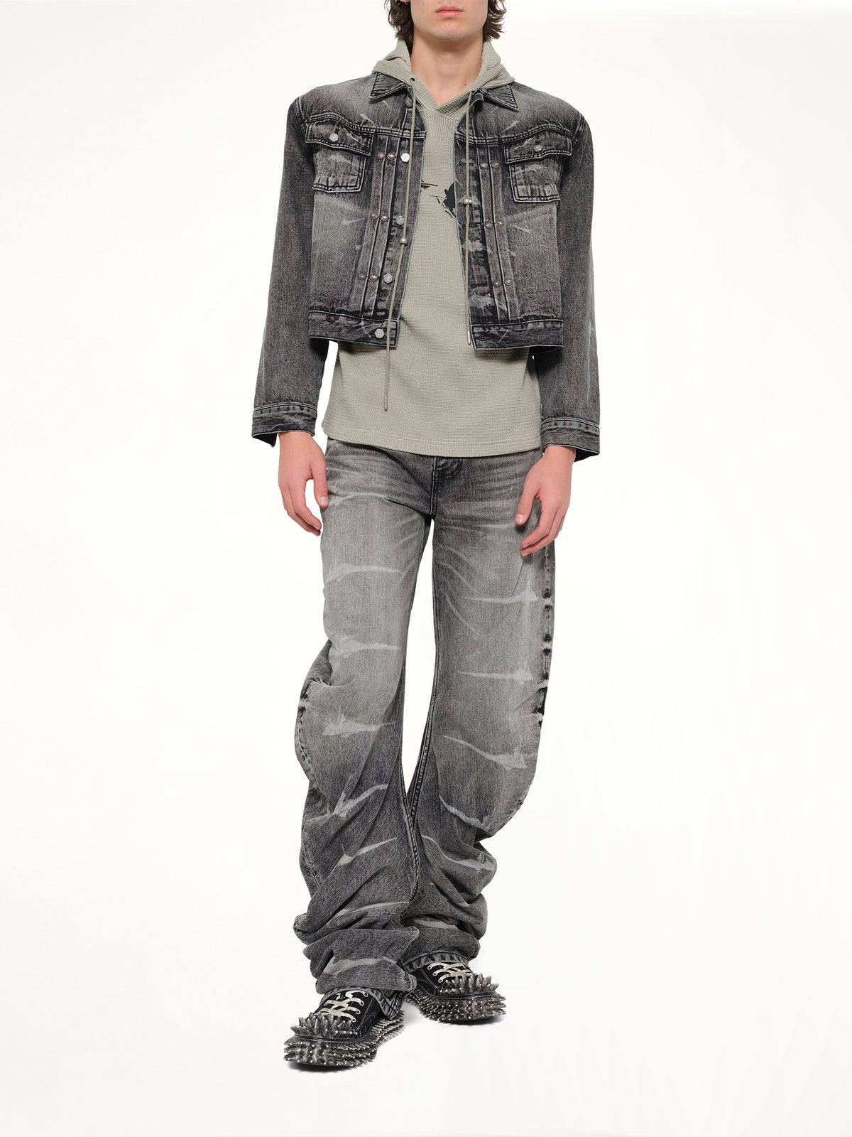 TC Spine Laser Denim Jacket in Black