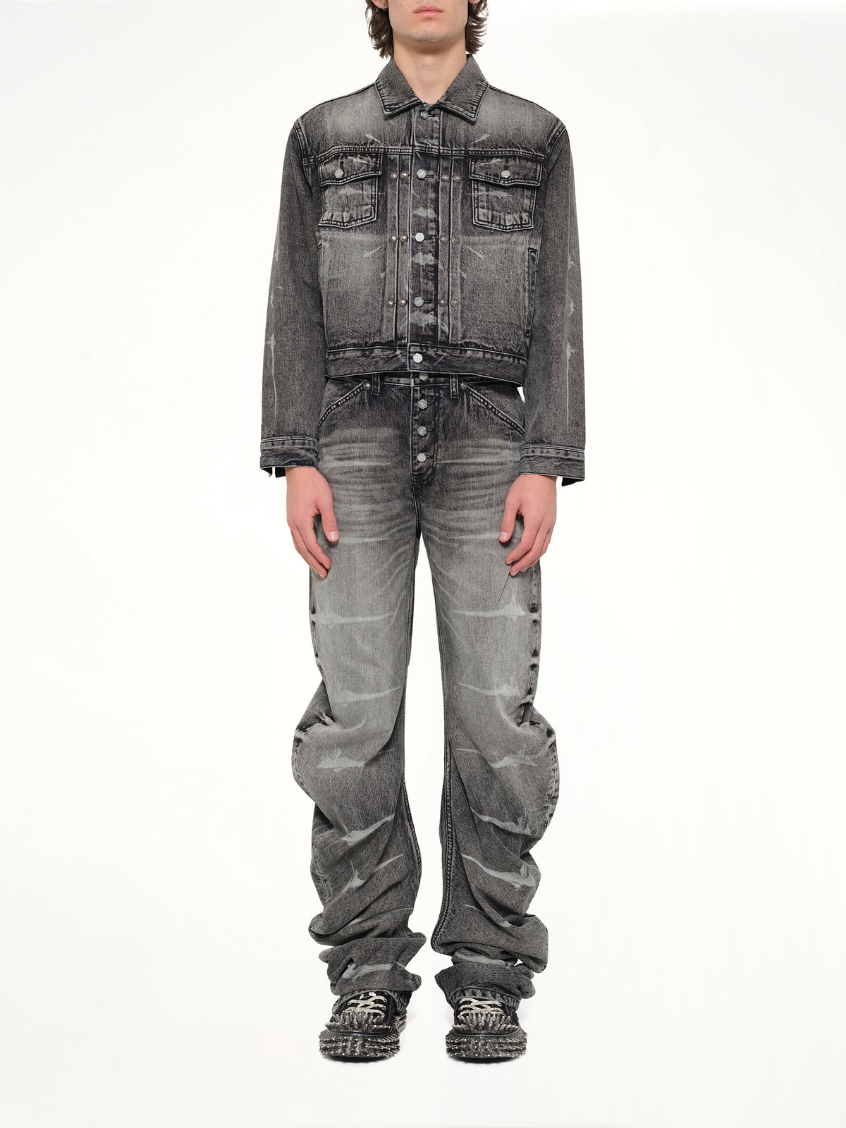 TC Spine Laser Denim Jacket in Black