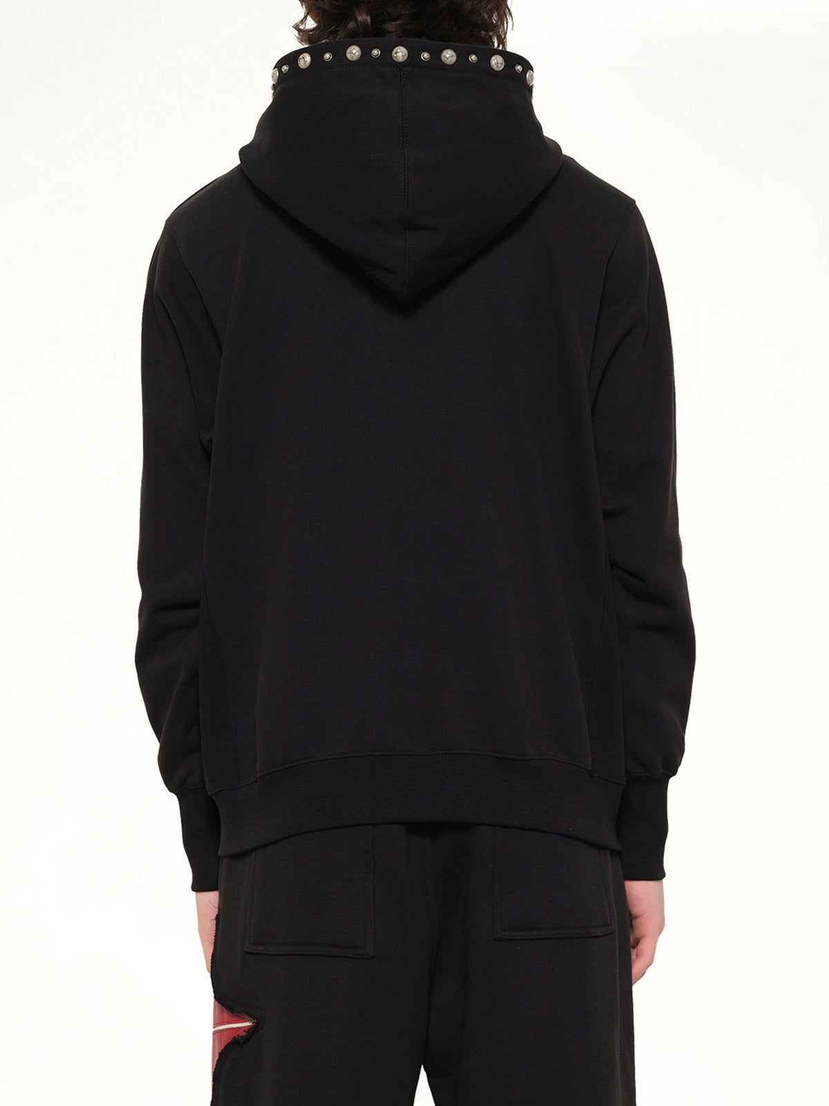 TC Studded Line Zip-Up Hoodie in Black