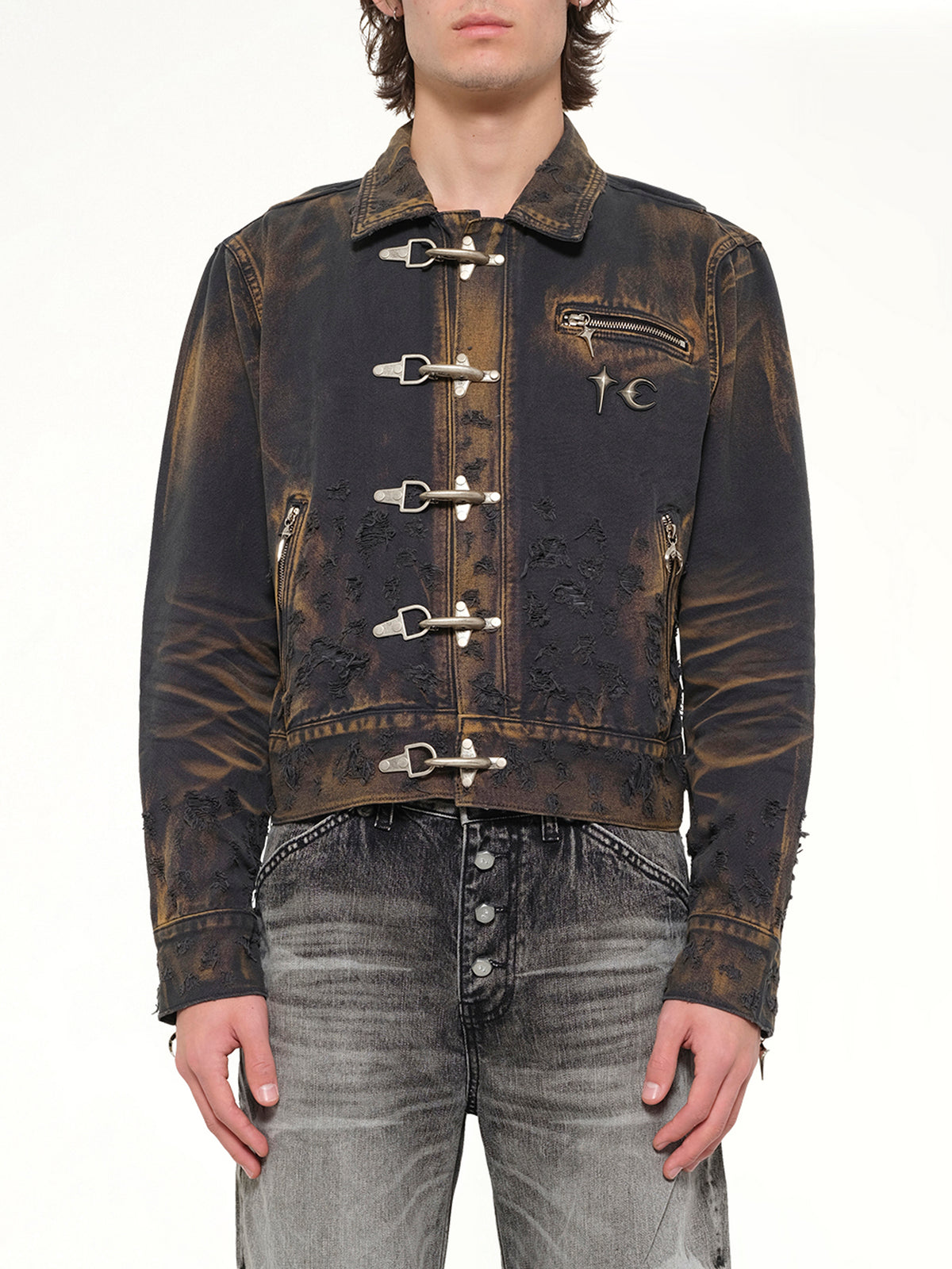 TC Two Tone Washed Jacket in Rust Black