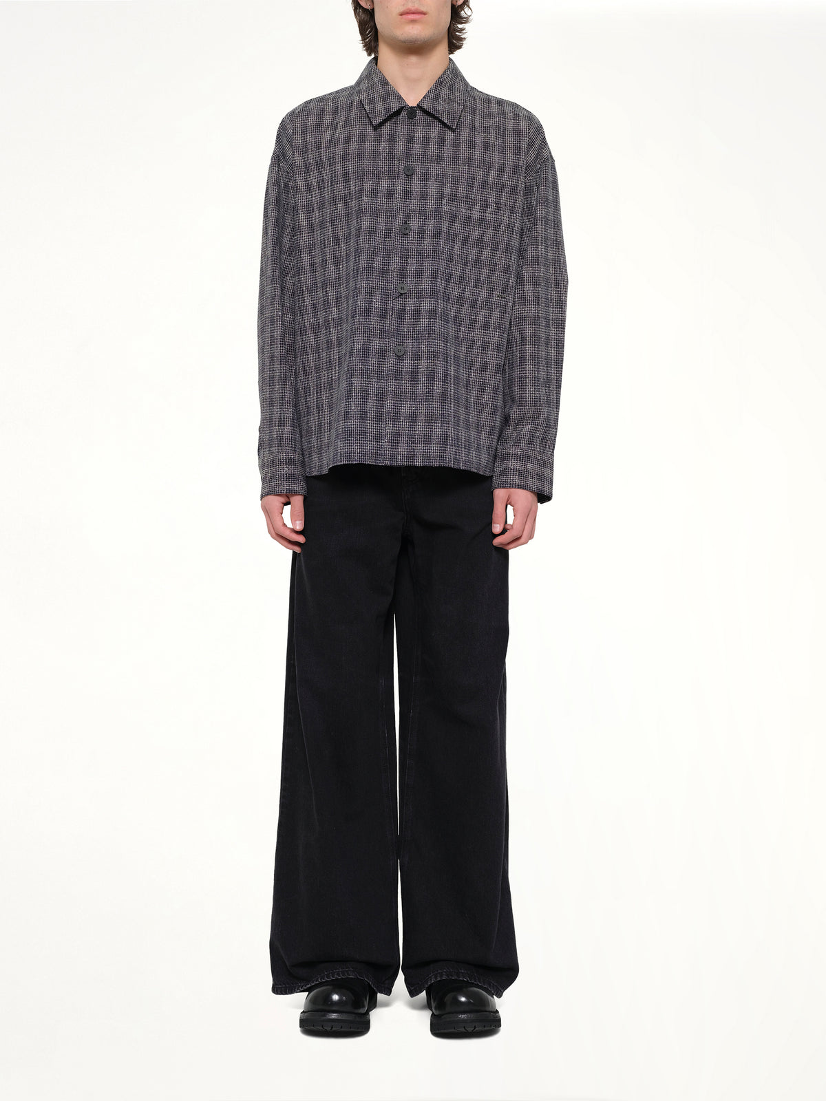 Tweed Shirt in Black