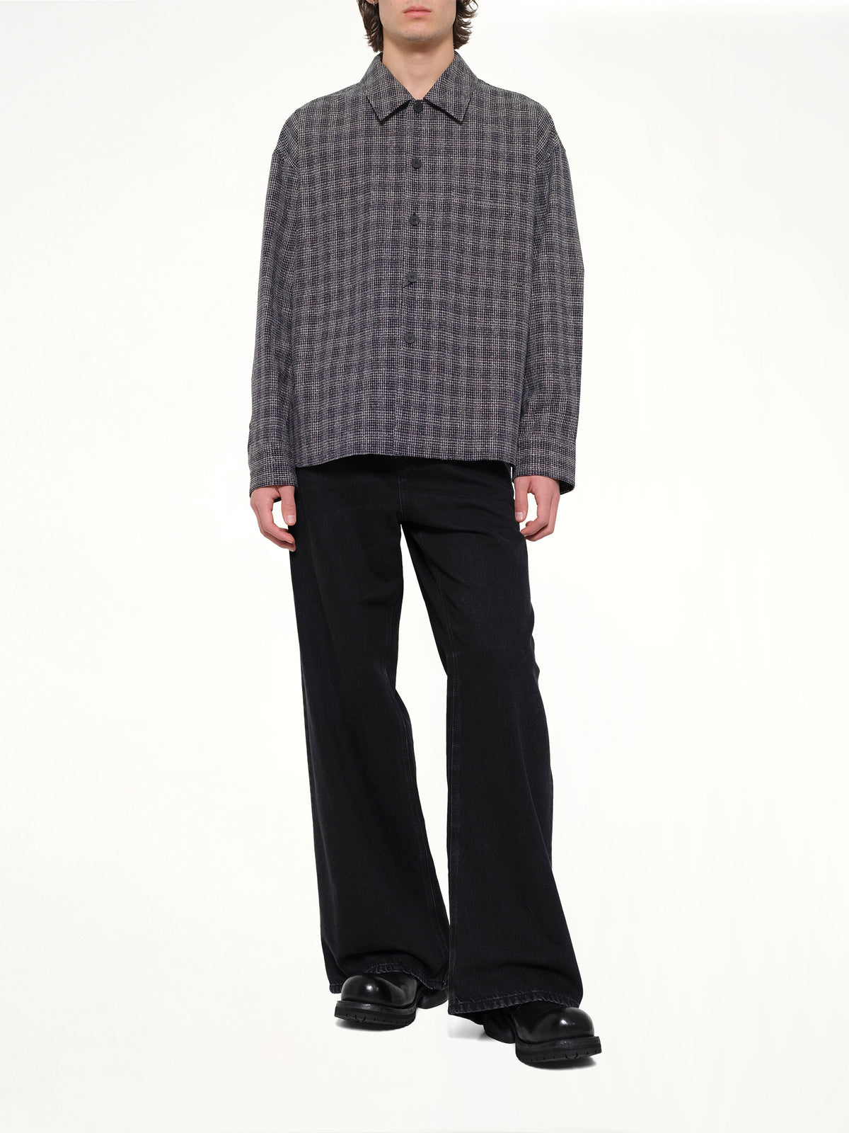 Tweed Shirt in Black
