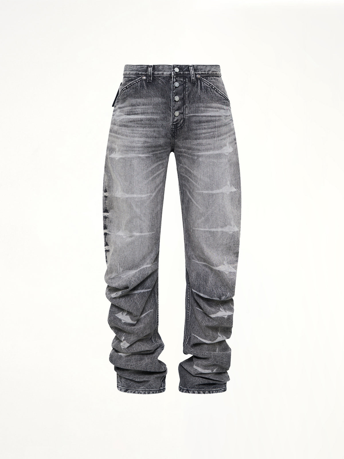 TC Laser Washed Parkour Denim Pants in Black
