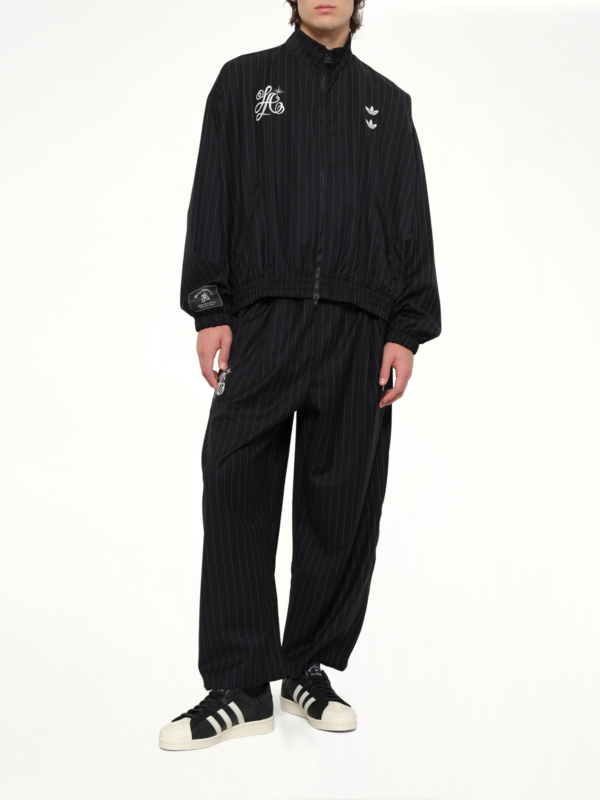 Adidas x Chavarria Pinstripe Jacket in Black/White