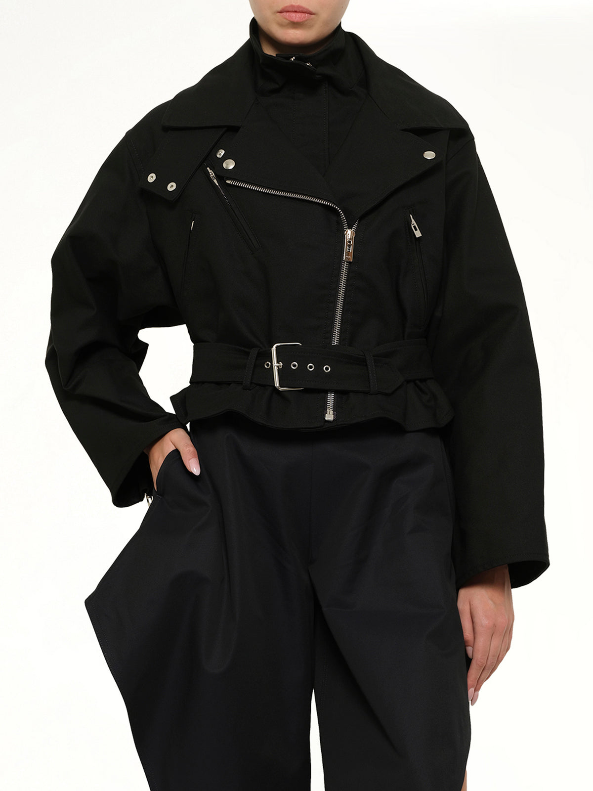 Layered Biker in Black