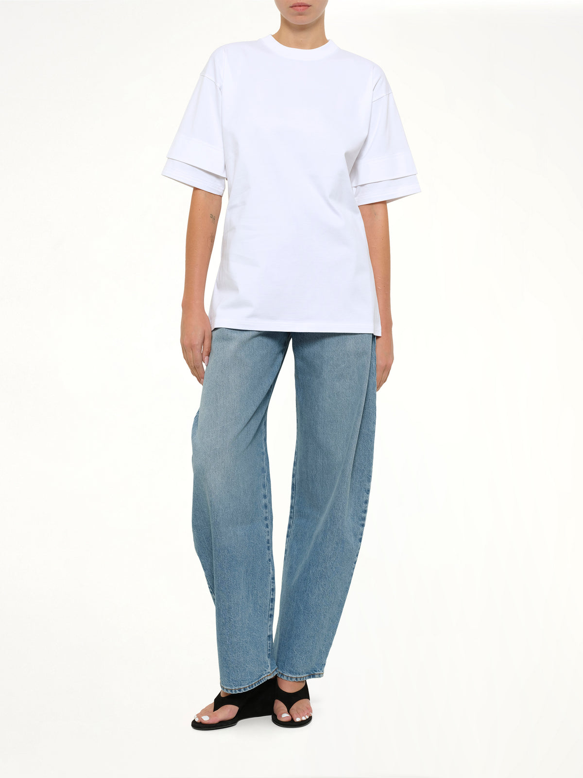 Layered T-Shirt in White