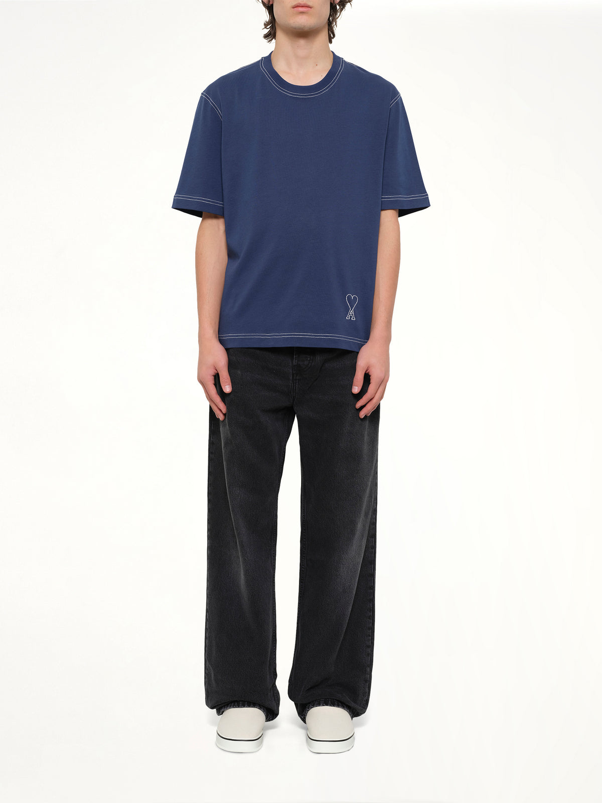 Topstitched ADC T-Shirt in Navy