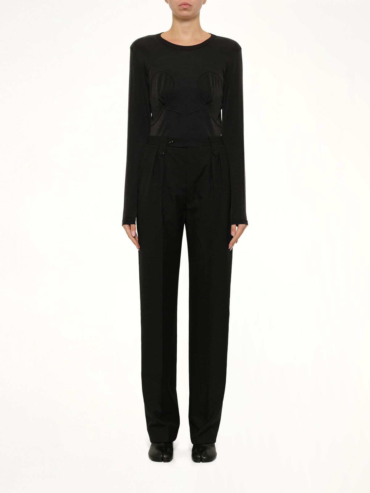 Tropical Wool Pants in Black
