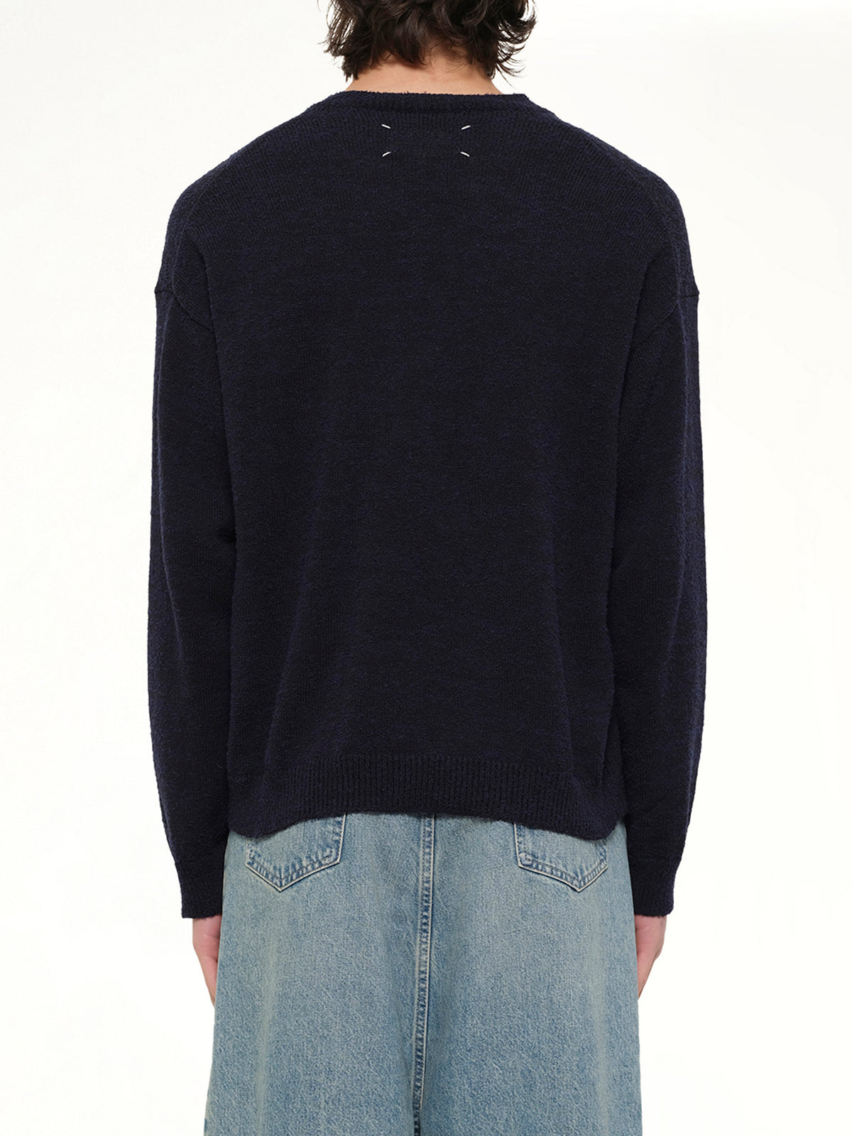 V Neck Sweater in Blu/Black