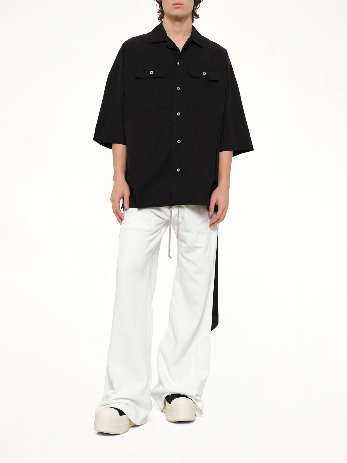 Wide Pusher Pants in Milk Wash
