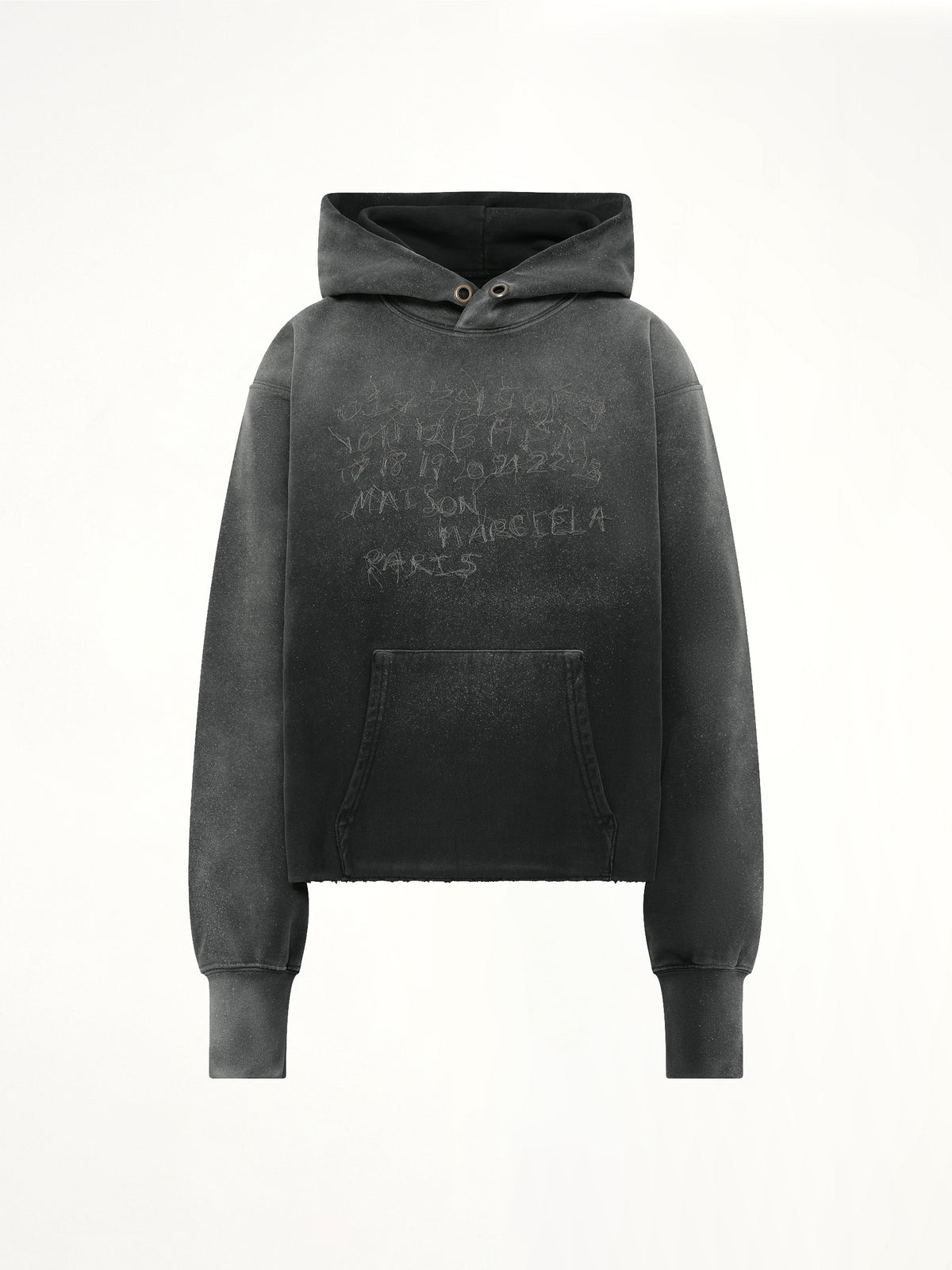 Number Hoodie in Washed Black