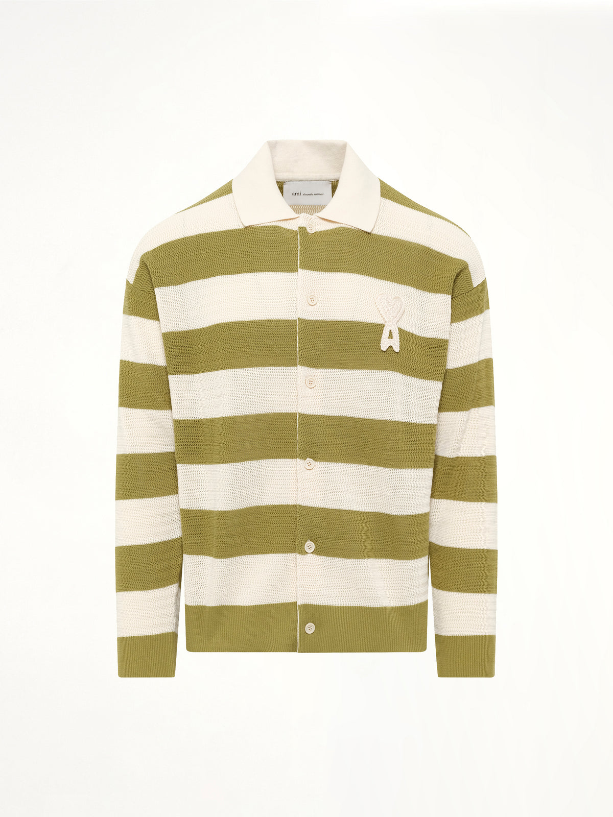 Shirt Collar Cardigan with ADC in Matcha